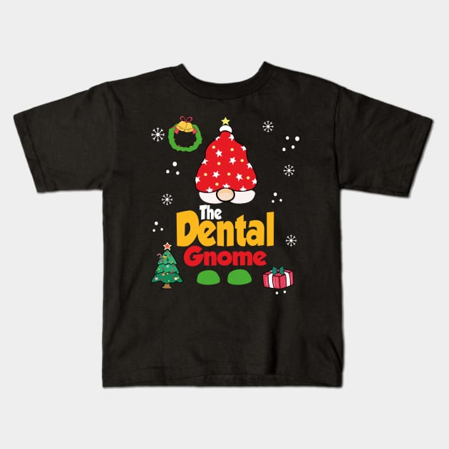 Dentist Gnome Funny Xmas Family Group Pj Kids T-Shirt by JohnRelo